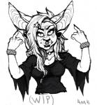 Rating: s
ID: 1198182
Date: 2017-04-23 02:48:32 -0400
Status: active
Score: 15
alternative_fashion anthro bracelet breasts collar domestic_cat emilee felid feline felis female gesture goth hairless hairless_cat hand_gesture jewelry mammal middle_finger monochrome piercing solo sphynx_(cat) zeriara post #1198182