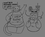 Rating: s
ID: 4868256
Date: 2024-06-21 06:11:15 -0400
Status: active
Score: 19
2024 4_fingers anthro belly black_line_art bodily_fluids bottomwear breasts burger cassi_cat_(cassicat) cassicat cleavage clothed clothing container cup digital_media_(artwork) domestic_cat drinking_straw drooling english_text eyebrows eyes_closed felid feline felis female fingers food fries fully_clothed grey_background greyscale hand_on_hip happy imagination mammal markings medium_breasts mole_(marking) monochrome multiple_images one_eye_closed open_mouth open_smile overweight overweight_anthro overweight_female raised_arm saliva shirt shorts simple_background smile solo speech_bubble tail talking_to_viewer text text_on_clothing text_on_shirt text_on_topwear thick_thighs topwear trans_(lore) trans_woman_(lore) whataburger whiskers wide_hips post #4868256
