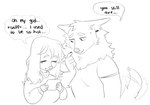 Rating: s
ID: 3972338
Date: 2023-04-04 18:46:06 -0400
Status: active
Score: 82
2023 anthro apollo_(cherrikissu) bodily_fluids breasts canid canine canis cherrikissu clothed clothing dialogue domestic_dog duo ear_piercing english_text eyebrows female fingers gauged_ear hair hunting_dog long_hair mabel_(cherrikissu) male mammal mature_anthro mature_female monochrome open_mouth piercing saluki sighthound speech_bubble sweat sweatdrop sweater tail tail_motion tailwag tears text topwear wolf post #3972338