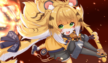 Rating: s
ID: 5676117
Date: 2025-06-29 18:34:58 -0400
Status: pending
Score: 3
absurd_res alternate_species anthro armwear black_bottomwear black_clothing black_ears black_shorts blonde_hair blue_accessory blue_clothing blue_footwear blue_shoes blush bottomwear clothed clothing countershade_face countershade_fur countershading cute_fangs fangs felid female fire footwear fur furrification green_eyes grey_clothing grey_shirt grey_topwear hair hi_res horokusa0519 hu_wei_(zenless_zone_zero) inner_ear_fluff ju_fufu mammal markings multicolored_hair multicolored_tail open_mouth pantherine red_nose shirt shoes shorts solo striped_body striped_fur striped_markings striped_tail stripes swinging_weapon tail tail_markings teeth thiren tiger topwear tuft whiskers white_body white_fur white_hair yellow_body yellow_clothing yellow_fur yellow_topwear post #5676117