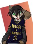 Rating: s
ID: 2676749
Date: 2021-03-31 13:55:15 -0400
Status: active
Score: 221
2014 anthro blue_clothing brown_body brown_fur brown_hair clothed clothing digital_media_(artwork) domestic_cat domovoi_lazaroth english_text eyebrows felid feline felis female fur green_eyes hair looking_at_viewer mammal noodle_(domovoi_lazaroth) pink_nose shirt simple_background solo text text_on_clothing text_on_shirt text_on_topwear tongue tongue_out topwear young young_anthro young_female post #2676749
