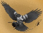 Rating: s
ID: 3897878
Date: 2023-02-26 23:59:33 -0500
Status: active
Score: 18
2022 ambiguous_gender avian beak bird black_beak black_body black_feathers black_tail_feathers black_wings brown_background brown_sclera burnt_feathers charred_feathers eryll_(pinkrathian) feathers female_(lore) feral flying hi_res holding_melee_weapon holding_object holding_object_with_feet holding_sword holding_weapon melee_weapon rapier simple_background solo stripes sunless_skies sword sword_pointing victorian weapon white_body white_feathers white_stripes wings wrappings wyatttheriot post #3897878