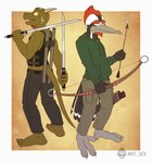 Rating: s
ID: 3842227
Date: 2023-01-29 16:43:19 -0500
Status: active
Score: 24
2014 3_toes 4_fingers 4_toes anthro anti_dev avian avian_feet back_to_back beak beard biped bird black_body black_feathers bow_(weapon) clothing crew_(anti_dev) dual_wielding duo facial_hair feathers feet fingers green_body green_clothing green_scales green_sweater green_topwear grey_beak grumpy hi_res holding_arrow holding_melee_weapon holding_object holding_sword holding_weapon lizard looking_at_viewer looking_back looking_back_at_viewer male melee_weapon open_mouth open_smile picid pileated_woodpecker plantigrade quiver_(object) ranged_weapon rear_view red_beard red_facial_hair red_feather_hair reptile scabbard scales scalie smile spikes spikes_(anatomy) sweater sword tail tail_feathers toes topwear weapon whitaker_(anti_dev) woodpecker yellow_sclera post #3842227