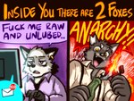 Rating: s
ID: 4906133
Date: 2024-07-08 18:23:11 -0400
Status: active
Score: 76
4:3 anthro canid canine clothed clothing ear_piercing english_text eyebrows fangs fingers fiz_(fruitz) fox fruitz fur inside_you_there_are_two_wolves male mammal molotov_cocktail open_mouth open_smile piercing profanity rut_(fruitz) smile solo teeth text whiskers post #4906133