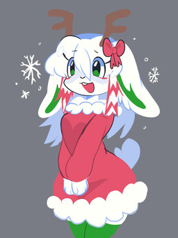Rating: s
ID: 5307998
Date: 2025-01-14 18:24:09 -0500
Status: active
Score: 14
accessory anthro antlers bow_ribbon chompyboo christmas christmas_clothing clothing domestic_rabbit dress female fur green_clothing green_eyes green_legwear green_thigh_highs hair hair_accessory hi_res highlights_(coloring) holidays horn jackalope kemono lagomorph legwear leporid long_hair lop_rabbit mammal oryctolagus paws rabbit red_clothing red_dress red_highlights short_tail simple_background snowflake solo tail thigh_highs white_body white_fur white_hair post #5307998