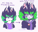 Rating: s
ID: 5658673
Date: 2025-06-21 17:17:28 -0400
Status: pending
Score: 1
2025 amethyst_(gem) anthro artist_name badge black_clothing black_collar black_hair black_jacket black_stripes black_topwear blue_eyes bust_portrait canon_vs._fanon checkered checkered_background closed_frown clothed clothed_anthro clothed_female clothing collar digital_drawing_(artwork) digital_media_(artwork) directional_arrow ear_piercing ear_ring edge_(mario_plus_rabbids) english_description english_text eyebrows eyelashes eyeliner facial_scar female flat_colors frown fur gaypastabake gem green_eyebrows green_hair grey_scar hair hi_res jacket lagomorph lesbian_pride_colors lgbt_pride long_ears makeup mammal mario_plus_rabbids_sparks_of_hope mouth_closed multicolored_hair nintendo noseless notched_ear open_clothing open_jacket open_topwear pattern_background piercing portrait pride_colors purple_clothing purple_ear_piercing purple_eyelids purple_shirt purple_topwear rabbid raving_rabbids rayman_(series) ring_piercing scar shirt simple_background solo spiky_hair striped_ears stripes tan_inner_ear text thick_eyebrows topwear torn_clothing torn_shirt torn_topwear two_tone_hair ubisoft white_body white_fur zipper post #5658673