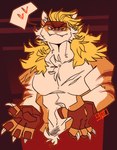 Rating: s
ID: 5060756
Date: 2024-09-19 13:41:12 -0400
Status: active
Score: 47
abs accessory anthro blonde_hair chest_scar chest_tuft claws clothing crotch_tuft crown cute_fangs domestic_cat epic_games fangs felid feline felis fingerless_gloves fortnite fortnite:_battle_royale g0dp4rticl3 gloves hair handwear headband headgear heart_symbol hi_res looking_at_viewer male mammal meowscles meowtooth multicolored_body muscular muscular_anthro muscular_arms muscular_male pawpads pec_scar pecs red_eyes scar solo speech_bubble stripes teeth tiara tuft two_tone_body post #5060756