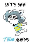 Rating: s
ID: 2303516
Date: 2020-06-22 10:14:06 -0400
Status: active
Score: 19
area_51_meme clothed clothing english_text eyewear grey_hair hair mammal meme naruto_run shirt solo sunglasses tem temmie_(undertale) text topwear undertale undertale_(series) white_body post #2303516