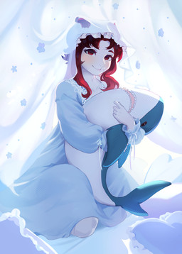 Rating: s
ID: 4474274
Date: 2023-12-15 13:37:33 -0500
Status: active
Score: 50
anthro blush bonnet bovid caprine clothed clothing container cup digital_media_(artwork) dress femboy fish goat hackainax hair headgear headwear hi_res holding_object horn hug looking_at_viewer male mammal marine mobcap nightgown nixie nixie_(soggycheez) pillow plushie red_eyes red_hair ribbons shark simple_background smile solo toy veil white_body post #4474274