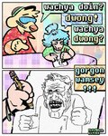 Rating: s
ID: 5562901
Date: 2025-05-10 17:34:06 -0400
Status: active
Score: 22
2_panel_comic 4:5 4_fingers abstract_background aloha_shirt anthro artist_name blue_hair bracelet canid canine canis clothing comic creating_art dialogue digital_media_(artwork) domestic_dog drawing duo english_text eyewear female fingers fur gordon_ramsay hair hat headgear headwear hi_res jewelry male mammal meme pattern_clothing pattern_shirt pattern_topwear pencil_(object) pink_body pink_fur rawdawgcomics rawdawgcomics_(series) shirt stahli_(rawdawgcomics) sunglasses text topwear yellow_body yellow_fur young young_anthro young_female post #5562901