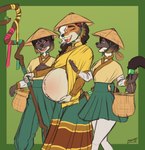 Rating: s
ID: 5542663
Date: 2025-05-01 20:17:28 -0400
Status: active
Score: 53
2025 5_fingers absurd_res andromorph_(lore) anthro asian_conical_hat basket belly big_belly black_hair black_nose bottomwear breasts brown_body brown_fur canid canine canis clothed clothing container coyote doji_(zendrid) female fingers fur group gulonine hair half-identical_twins hat headgear headwear hi_res highlights_(coloring) male mammal marten multicolored_body multicolored_fur mustelid musteline nami_(zendrid) navel pants pregnant pregnant_anthro pregnant_female robe sibling_(lore) signature skirt tan_body tan_fur teeth tongue trio twins_(lore) white_body white_fur white_highlights xochitl_(zendrid) yellow-throated_marten zendrid post #5542663