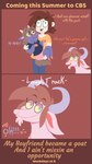 Rating: s
ID: 5280777
Date: 2025-01-01 18:03:38 -0500
Status: active
Score: 53
bottomwear bovid brown_eyes brown_hair caprine clothing comic english_text eyewear facial_hair feral fur glasses goat goatee green_eyes group hair hi_res hooves horn human i'll_now_proceed_to_pleasure_myself_with_this_fish male male/male mammal meme offscreen_sex pink_body pink_fur purple_body purple_fur red_hair shane_frost shane_frost_(goat) shane_frost_(shane_frost) shorts size_difference smaller_male text trio yellow_sclera post #5280777