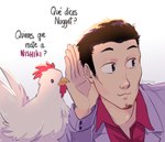 Rating: s
ID: 4740717
Date: 2024-04-24 13:41:34 -0400
Status: active
Score: 64
2020 5_fingers :3 avian avian_caruncle beak bird black_eyebrows black_eyes black_hair blank_stare button_(fastener) chest_tuft chicken clothing collared_shirt colored comb_(anatomy) dewlap_(anatomy) dialogue digital_drawing_(artwork) digital_media_(artwork) dress_shirt duo existencial-fire eyebrows facial_hair feathers feral fingers folded_wings galliform gallus_(genus) goatee hair hand_by_head head_crest hi_res human kazuma_kiryu larger_human larger_male leaning listening looking_away male mammal mouth_closed name_drop name_in_dialogue nugget_(yakuza) orange_beak phasianid question questioning red_comb_(anatomy) red_dress_shirt sega shirt short_hair simple_background size_difference smaller_feral smaller_male spanish_text suit tail tail_feathers talking_to_another talking_to_pred tan_body tan_skin text topwear translated tuft wattle white_background white_body white_clothing white_feathers white_suit white_tail wings yakuza_(series) yakuza_0 post #4740717