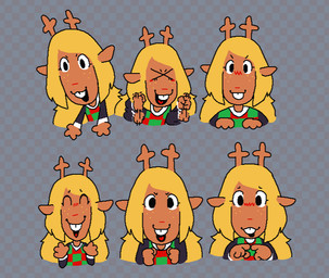 Rating: s
ID: 5754787
Date: 2025-08-03 23:45:17 -0400
Status: active
Score: 40
2025 4_fingers anthro antlers asepriterico blonde_hair blush brown_body brown_fur buckteeth checkered checkered_background clothing deer deltarune digital_media_(artwork) eyes_closed female fingers fingers_together fist freckles front_view fur hair horn lightner long_hair mammal motion_lines mouth_closed multiple_images new_world_deer noelle_holiday open_mouth pattern_background pixel_(artwork) red_nose reindeer simple_background smile solo sweater teeth topwear undertale_(series) post #5754787