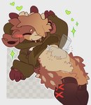 Rating: s
ID: 5578252
Date: 2025-05-17 04:45:25 -0400
Status: active
Score: 64
anthro belly_rub blush bovid brown_body brown_fur buckle caprine clothed clothing countershading crotch_tuft disembodied_hand enjoying fluffy_thighs fur goat heart_symbol hoodie hooves horn leg_tuft legwear mammal one_eye_obstructed petting raised_clothing raised_hoodie raised_topwear rowan_(ruedeath) ruedeath smile solo_focus sparkles thigh_highs thigh_tuft topwear tuft post #5578252