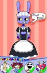Rating: s
ID: 5657327
Date: 2025-06-21 04:17:10 -0400
Status: pending
Score: 53
9:14 annoyed anthro asking_what cleavage_cutout clothed clothing crossdressing cutout dialogue footwear frilly gangle_(tadc) glitch_productions hands_behind_back hi_res imminent_transformation jax_(tadc) kinger_(tadc) lagomorph leporid maid_headdress maid_uniform male mammal mrtea purple_body rabbit ragatha_(tadc) socks solo speech_bubble the_amazing_digital_circus uniform yellow_sclera zooble_(tadc) post #5657327