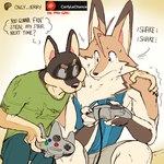 Rating: s
ID: 5518507
Date: 2025-04-20 20:27:31 -0400
Status: active
Score: 78
1:1 anthro biped bodily_fluids canid canine canis clothed clothing controller dahecksajerry domestic_dog duo english_text fingers fur game_controller hi_res joystick male mammal mario_party n64_controller nintendo nintendo_64 nintendo_64_controller nintendo_controller sweat text post #5518507