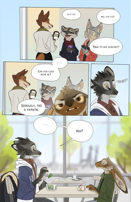 Rating: s
ID: 5742511
Date: 2025-07-29 13:35:24 -0400
Status: active
Score: 46
2023 anthro big_ears biped black_nose brown_body brown_eyes brown_fur cameron_(falco_works) canid canine cellphone cervine chair chatting clothed clothed_anthro clothing comic container cup deer dialogue digital_media_(artwork) electronics english_text falco_works felid feline female food fox fur furniture grey_body grey_fur group head_tuft hi_res holding_cellphone holding_container holding_cup holding_fork holding_object holding_phone holding_smartphone inside lagomorph leporid male mammal multicolored_body multicolored_fur on_chair pen_(falco_works) phone pink_nose pointy_ears prick_ears procyonid rabbit raccoon rosa_(falco_works) salad sitting sitting_on_chair smartphone snout speech_bubble standing table tail tan_body tan_fur text tuft tufted_deer tusks yellow_sclera post #5742511