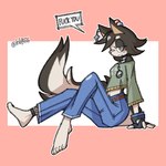 Rating: s
ID: 5404335
Date: 2025-03-01 03:26:36 -0500
Status: active
Score: 12
1:1 5_toes anthro barefoot black_hair blue_bottomwear blue_clothing blue_jeans blue_pants bottomwear canid canine canis censored circle_eyebrows clothed clothed_anthro clothed_female clothing cross cross_ear_piercing cross_piercing denim denim_bottomwear denim_clothing digital_drawing_(artwork) digital_media_(artwork) domestic_dog ear_piercing english_text eyebrows feet female female_anthro fingerless_gloves fingers full-length_portrait fur geometric_background gloves green_clothing green_shirt green_topwear hair half-closed_eyes handwear jeans lidded_eyes lnb mammal mosaic_censorship multicolored_body multicolored_fur narrowed_eyes open_mouth pants piercing portrait profanity shirt simple_background sitting solo tail text toes topwear two_tone_body two_tone_fur two_tone_tail post #5404335