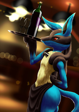 Rating: s
ID: 601953
Date: 2015-02-10 18:26:37 -0500
Status: active
Score: 36
2015 alcohol ambiguous_gender anthro apron bar beverage blue_body blue_fur bottle bottomwear butt cafe canid canine carrying_another clothing container dark_violet eyelashes fan_character fur generation_4_pokemon glass hi_res loincloth lucario mammal nature_(cafe_plaisir) nintendo pokemon pokemon_(species) red_eyes serving_tray side_view solo tail tray waiter waiting wide_hips wine yellow_body yellow_fur post #601953