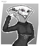 Rating: s
ID: 5533566
Date: 2025-04-27 08:26:38 -0400
Status: active
Score: 38
anthro breasts claws clothing digital_media_(artwork) eyeliner female forked_tongue furgonomics furry-specific_piercing gesture gesturing_at_viewer half-length_portrait hand_gesture hi_res looking_at_viewer makeup mascara monochrome multicolored_body multicolored_scales non-mammal_breasts one_eye_closed piercing portrait purple_eyes running_makeup running_mascara scales scalie simple_background small_breasts snake_hood snake_hood_piercing solo sweater text tongue tongue_out topwear two_tone_body two_tone_scales v_sign viper_(x-com) warjenkins white_body white_scales wink winking_at_viewer x-com post #5533566