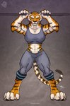 Rating: s
ID: 5642521
Date: 2025-06-14 18:55:59 -0400
Status: pending
Score: 4
anthro blacktigerr breasts claws felid female hi_res looking_at_viewer mammal muscular muscular_female nipple_outline pantherine solo tiger toe_claws post #5642521