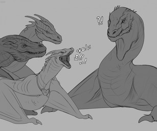 Rating: s
ID: 5705535
Date: 2025-07-13 05:14:05 -0400
Status: active
Score: 11
ambiguous_feral ambiguous_gender dragon feral group hi_res horn jewelry long_neck membrane_(anatomy) membranous_wings monochrome mouth_closed mythological_creature mythological_scalie mythology necklace open_mouth roobin scalie simple_background wings post #5705535