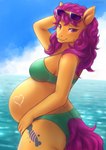 Rating: s
ID: 2873783
Date: 2021-08-11 02:19:59 -0400
Status: active
Score: 86
absurd_res anthro anthrofied bahnbahn belly big_belly big_breasts bikini bonbon_(mlpt) breasts butt butt_pose clothed clothing cutie_mark day equid equine eyebrows eyewear eyewear_on_head female fingers freckles hair hand_behind_head hasbro heart_symbol hi_res horse long_hair looking_at_viewer looking_back mammal mlp_g1 my_little_pony my_little_pony_tales orange_body outside pony pose pre-g4 pregnant pregnant_anthro pregnant_female purple_eyes purple_hair sea solo standing sunglasses sunglasses_on_head swimwear tail two-piece_swimsuit water post #2873783