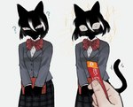 Rating: s
ID: 5582801
Date: 2025-05-19 00:03:29 -0400
Status: active
Score: 8
2025 5_fingers absurd_res akiko_(artist) ambiguous_gender ambiguous_human anthro bangs big_eyes black_body black_ears black_fur black_hair black_tail blush blush_lines book bottomwear bow_(feature) bow_tie breasts button_(fastener) clothed clothed_anthro clothed_female clothing collared_shirt digital_media_(artwork) disembodied_hand domestic_cat dress_shirt duo eyelashes felid feline felis female female_anthro fingernails fingers fully_clothed fully_clothed_anthro fully_clothed_female fur glistening glistening_eyes grey_clothing grey_eyes grey_sclera grey_suit hair hi_res highlights_(coloring) holding_book holding_object human kuroi-san_(hiroki_katsumata) light_body light_skin looking_at_viewer mammal monotone_body monotone_fur monotone_tail mostly_offscreen_character mostly_offscreen_human motion_lines mouthless nails noseless pattern_bottomwear pattern_clothing pattern_skirt plaid plaid_bottomwear plaid_clothing plaid_skirt pupils question_mark red_bow_tie sequence shaded shirt simple_background skirt slit_pupils small_breasts solo_focus sparkles suit surprise surprised_expression tail tail_motion tailwag topwear white_clothing white_highlights white_shirt white_topwear post #5582801