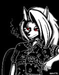 Rating: s
ID: 5574707
Date: 2025-05-15 17:37:44 -0400
Status: pending
Score: 4
anthro canid canid_demon canine cigarette collar demon digital_media_(artwork) ear_piercing female fur hellhound helluva_boss loona_(helluva_boss) mammal mastri mythological_canine mythological_creature mythology piercing pixel_(artwork) red_eyes smoke smoking smoking_cigarette solo white_body white_fur post #5574707
