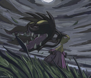 Rating: s
ID: 5592426
Date: 2025-05-23 09:11:10 -0400
Status: active
Score: 7
2025 ambiguous_gender anthro artist_name dark detailed_background dietranch digital_media_(artwork) dutch_angle fangs generation_6_pokemon grass grey_sky hair_mouth hi_res looking_up low-angle_view mega_evolution mega_mawile night nintendo open_mouth outside pink_eyes plant pokemon pokemon_(species) pseudo_clothing pseudo_hair semi-anthro sharp_teeth side_view sky solo standing teeth text post #5592426