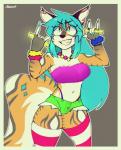 Rating: s
ID: 1974782
Date: 2019-08-26 22:38:49 -0400
Status: active
Score: 23
2019 alternative_fashion anthro bangs beaded_jewelry beads black_body black_fur black_tail blue_claws blue_eyes blue_hair blue_nails bottomwear bracelet breasts bright_colors button_(fastener) canid canine chuwwo claws cleavage clothed clothing colored_nails crop_top cyberpop daisy_dukes denim denim_bottomwear denim_clothing denim_shorts diamonds_(suit) digital_media_(artwork) ear_tuft eyebrows eyeliner facial_markings female fingers footwear fox front_view fur glowing glowstick green_bottomwear green_clothing green_shorts hair hand_sign happy head_markings hi_res highlights_(coloring) hotpants humanoid_pointy_ears j-fashion jewelry kandi_(jewelry) legwear lights lisa_rocha long_hair long_tail looking_away looking_up makeup mammal markings midriff minishorts nails navel necklace orange_body orange_fur orange_tail panties pattern_clothing pattern_legwear pockets pointy_ears portrait prick_ears purple_clothing purple_topwear red_clothing shirt shorts side_boob signature simple_background skimpy smile socks solo striped_clothing striped_legwear stripes suit_symbol tail teeth thick_thighs thigh_highs thigh_socks three-quarter_portrait topwear torn_bottomwear torn_clothing torn_shorts tuft underwear wavy_hair white_body white_clothing white_fur white_tail wide_hips wool_clothing post #1974782