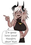Rating: s
ID: 3980469
Date: 2023-04-08 19:54:33 -0400
Status: active
Score: 48
2021 absurd_res black_sclera breasts clothing demon demon_humanoid english_text eyebrows female fingers gesture hair hand_gesture hi_res horn horned_humanoid humanoid i'm_gonna_have_sexual_thoughts_about_that less_(artist) lessdraws meme not_furry open_mouth pointing simple_background solo speech_bubble teeth text topwear white_background white_eyes post #3980469