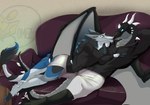 Rating: s
ID: 3984642
Date: 2023-04-10 18:05:37 -0400
Status: active
Score: 10
2022 4_fingers 4_toes absurd_res anthro black_body black_clothing black_fur black_hair black_hoodie black_scales black_tail_tuft black_topwear blue_body blue_claws blue_eyes blue_fur blue_hair blue_tail_tuft claws clothed clothing detailed digital_media_(artwork) dragon duo eran_morkon eye_contact feet fingers fur furniture grey_body grey_fur grey_scales grey_wings hair hands_behind_head happy hi_res hoodie horn inside living_room looking_at_another lying lying_on_another lying_on_sofa male male/male mane markings membrane_(anatomy) membranous_wings multicolored_body multicolored_fur mythological_creature mythological_scalie mythology omez on_back on_sofa partially_clothed purple_sofa scales scalie sergal shaded simple_shading smile sofa spread_wings tail tail_tuft toes topwear tuft underwear watermark white_body white_claws white_clothing white_fur white_horn white_underwear wings post #3984642