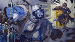 Rating: s
ID: 5603360
Date: 2025-05-27 23:30:47 -0400
Status: active
Score: 9
2023 4_eyes 4_horns absurd_res angry anime_reference anthro arm_tattoo armor aura aura_sphere barefoot beard biceps black_body black_clothing black_facial_hair black_fur black_gloves black_handwear black_sclera blue_body blue_eyes blue_fur bone bone_necklace bracers breechcloth brown_clothing brown_topwear brown_vest canicula_veddy canid canine canis chest_scar claws clenched_teeth clothing dio_brando dipstick_tail duo facial_hair feet felid finger_claws finger_wraps fingerless_gloves fur gesture gloves gloves_(marking) goatee gold_(metal) gold_jewelry gold_necklace grin hair hand_gesture hand_on_hip handwear hi_res holding_melee_weapon holding_object holding_sword holding_weapon horn jewelry jojo's_bizarre_adventure male mammal markings melee_weapon meme multi_eye multi_horn necklace nipples pantherine pawpads pointing pointing_at_another pubes red_eyes red_horn rigel_(skydtiger) rollingstoneeeeee scar shirtless shoulder_pads shoulder_tattoo smile smoke spiked_shoulder_pads spikes stairs striped_body striped_fur stripes sword tail tail_markings tattoo teeth tiger toe_claws topwear torn_clothing vest weapon white_body white_fur white_hair white_tail_tip wolf yellow_eyes post #5603360