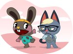 Rating: s
ID: 5303358
Date: 2025-01-12 15:24:47 -0500
Status: active
Score: 25
animal_crossing anthro barefoot black_eyes black_whiskers blonde_hair blush blush_stickers bonbon_(animal_crossing) bottomless brown_body brown_fur brown_inner_ear buckteeth clothed clothing cloud crossover dark_inner_ear dark_tail domestic_cat dress duo eye_contact eyewear fangs feet felid feline felis female fur glasses green_eyes grey_body grey_fur hair hands_behind_back happy_tree_friends heart_nose heart_symbol heterochromia ivanalmighty lagomorph leporid looking_at_another male mammal necktie nintendo on_one_leg open_mouth pie_cut_eyes pink_background rabbit rabbit_ears raymond_(animal_crossing) red_inner_ear rosy_cheeks shirt simple_background sky smile standing style_crossover suit_jacket teeth topwear whiskers yellow_eyes yellow_nose post #5303358