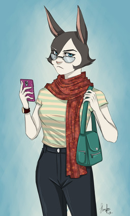 2017 anthro blue_eyes breasts cellphone clothed clothing eyewear female frown fully_clothed fur glasses hi_res lagomorph looking_at_viewer malaysianpeanut mammal multicolored_fur phone purse rabbit rimba_racer scarf solo torres_(rimba_racer) watch
Rating: Safe
Score: 2
User: Occam
Date: August 20, 2017 2017 anthro blue_eyes breasts cellphone clothed clothing eyewear female frown fully_clothed fur glasses hi_res lagomorph looking_at_viewer malaysianpeanut mammal multicolored_fur phone purse rabbit rimba_racer scarf solo torres_(rimba_racer) watch
Rating: Safe
Score: 2
User: Occam
Date: August 20, 2017