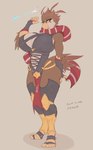 Rating: s
ID: 4266868
Date: 2023-09-01 11:18:28 -0400
Status: active
Score: 83
2023 5_fingers 5_toes absurd_res accipitrid accipitriform anthro armor avian avian_feet beak big_breasts bird breasts brown_body brown_feathers clothed clothing conditional_dnp english_text feathers feet female fingers full-length_portrait handwear hi_res huge_breasts legwear magic multicolored_body non-mammal_breasts orange_eyes portrait solo tan_body tan_feathers text thick_thighs thigh_highs toes windchaser wyntersun post #4266868