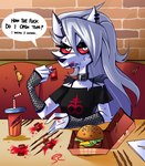Rating: s
ID: 3603250
Date: 2022-10-03 04:32:46 -0400
Status: active
Score: 138
2021 4_fingers alchemical_symbol alternative_fashion alvh-omega anthro bendy_straw burger canid canid_demon canine clothing collar demon drinking_straw ear_piercing english_text female fingerless_gloves fingers fishnet_clothing fishnet_gloves fishnet_handwear food fur gloves goth grey_hair hair handwear heinz hellhound helluva_boss hi_res inverted_pentacle ketchup looking_at_viewer loona_(helluva_boss) mammal mythological_canine mythological_creature mythology occult_symbol pentacle piercing profanity pupils red_sclera satanism scratches sharp_teeth sigil_of_baphomet slit_pupils solo sulfur_symbol symbol teeth text white_body white_eyes white_fur post #3603250
