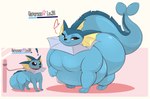 Rating: s
ID: 3632276
Date: 2022-10-17 01:39:18 -0400
Status: active
Score: 256
2022 belly big_belly big_butt big_tail black_nose black_sclera blue_body body_size_growth butt collar cracker_(artist) cute_fangs digital_media_(artwork) duo eeveelution exclamation_point eyebrows eyelashes fangs female feral fully_inside generation_1_pokemon growth_sequence gui heart_symbol hi_res huge_belly huge_butt hyper hyper_belly hyper_butt imminent_vore larger_female leash level_difference level_number male motion_lines nintendo nude obese obese_female obese_feral overweight overweight_female overweight_feral pokemon pokemon_(species) shaded simple_background size_difference size_transformation smaller_male smile tail teeth transformation vaporeon post #3632276