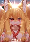 Rating: s
ID: 2552634
Date: 2020-12-31 17:32:09 -0500
Status: active
Score: 62
2021 2_tails accessory alternate_version_at_source anthro asian_clothing bell blonde_hair blush brown_body brown_fur brown_nose bust_portrait canid canine cheek_tuft chest_tuft clothed clothing cute_fangs digital_media_(artwork) dipstick_ears dipstick_tail ear_markings east_asian_clothing facial_tuft fangs female female_anthro fluffy fluffy_tail footprint fox fur glistening glistening_hair hair hair_accessory happy hi_res holidays horokusa0519 inner_ear_fluff japanese_clothing jingle_bell kemono light looking_at_viewer mammal markings multi_tail multicolored_body multicolored_ears multicolored_fur multicolored_hair multicolored_tail new_year nio_(horokusa) open_mouth open_smile pawprint portrait pupils red_eyes sky slit_pupils smile solo tail tail_markings teeth text tongue tuft white_body white_fur white_hair yellow_body yellow_fur post #2552634