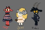 Rating: s
ID: 4379567
Date: 2023-10-28 16:16:50 -0400
Status: active
Score: 27
anthro black_body black_eyes blonde_hair blue_eyes bovid caprine clothing cross female goat grey_background group hair hi_res holding_cross holding_object horn jacket jesus_christ_(judas_and_jesus) judas_and_jesus judas_iscariot_(judas_and_jesus) ludstoonz male mammal mary_magdalene pupils red_body religion sheep shirt simple_background sweater teeth topwear trio tunic white_body post #4379567