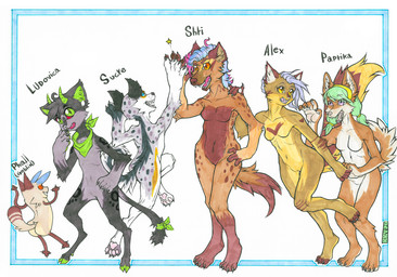 Rating: s
ID: 2436300
Date: 2020-10-05 19:59:21 -0400
Status: active
Score: 4
4_toes 5_fingers ambiguous_gender anthro arm_tuft art_fight blue_eyes breasts canid canine cheek_tuft claws ear_piercing elbow_tuft facial_tuft featureless_breasts featureless_crotch feet felid feline female fingerless_(marking) fingers fur gesture gloves_(marking) goblin green_sclera group hand_on_hip hi_res high_five horn humanoid hyena kerchief leg_markings male mammal markers markings multicolored_body multicolored_fur narcoticdream navel neckerchief neckwear on_one_leg open_mouth open_smile orange_sclera pawpads piercing portuguese_description pupils purple_sclera rear_view simple_background size_difference slit_pupils small_breasts smile socks_(marking) spots spotted_body spotted_fur spotted_hyena standing text toe_claws toeless_(marking) toes traditional_media_(artwork) tuft two_tone_body two_tone_fur yellow_sclera post #2436300