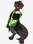 Rating: s
ID: 4416553
Date: 2023-11-15 15:41:04 -0500
Status: active
Score: 15
anthro black_body black_clothing cheek_tuft clothing ears_down facial_tuft fangs felid feline green_clothing green_eyes haozhufu head_tuft hi_res hybrid jacket male mammal mustelid neck_tuft open_mouth otter pivoted_ears river_otter solo tail tail_tuft teeth tongue topwear tuft vlax post #4416553