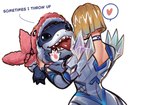 Rating: s
ID: 5622491
Date: 2025-06-05 13:00:50 -0400
Status: active
Score: 11
blonde_hair carrying_another clothing duo emma_frost english_text female female_human feral fish hair human jeff_the_land_shark kigurumi male mammal marine marvel_rivals onesie poposhirat shark text tongue tongue_out post #5622491