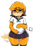 Rating: s
ID: 2371484
Date: 2020-08-15 12:32:08 -0400
Status: active
Score: 89
4_fingers anthro berseepon09 biped black_bottomwear black_clothing black_eyes black_nose black_skirt blush bottomwear breasts brown_hair canid canine canis clothed clothing countershading dog_girl_(berseepon09) domestic_dog eyewear fake_pregnancy female fingers floppy_ears fully_clothed fur glasses glistening glistening_body glistening_fur hair hi_res holding_belly legwear mammal multicolored_body multicolored_fur multicolored_hair orange_body orange_fur orange_hair pillow pillow_under_shirt school_uniform shirt short_hair simple_background skirt small_breasts solo standing tail tail_motion tailwag tan_body tan_fur thick_thighs topwear two_tone_body two_tone_fur two_tone_hair uniform white_background white_clothing white_shirt white_topwear post #2371484