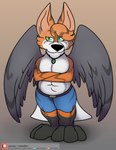 Rating: s
ID: 3570597
Date: 2022-09-16 17:36:20 -0400
Status: active
Score: 3
abs anthro canid canine canis clothing digital_media_(artwork) foxball fur hair hi_res hybrid looking_at_viewer lying male mammal muscular muscular_anthro muscular_male on_front orange_body orange_fur ozone_griffox pecs simple_background smile solo standing white_body white_fur wings post #3570597