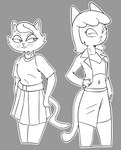 Rating: s
ID: 4202178
Date: 2023-07-30 05:22:04 -0400
Status: active
Score: 10
2023 a_kitty_bobo_show anthro belt bent_arm big_eyes biped bottomwear bremen_avenue_experience cheek_tuft clothed clothed_anthro clothed_female clothing collar crop_top crossover curved_eyebrows digital_drawing_(artwork) digital_media_(artwork) domestic_cat duo eyebrow_through_hair eyebrows eyelashes eyelids facial_tuft felid feline felis female fingers front_view fully_clothed fur fur_tuft gold-white-kott grey_background greyscale hair half-closed_eyes hand_on_hip hand_on_own_hip has_colored-in_version hi_res iris jacket jessica_(bae) legs_together long_hair looking_at_viewer maggie_(kitty_bobo) mammal midriff monochrome mouth_closed narrowed_eyes navel no_pupils outline pointy_ears portrait pose prick_ears resting_bitch_face shirt short_hair shorts simple_background skirt smile smirk straight_legs t-shirt tail thin_eyebrows three-quarter_portrait topwear translucent translucent_hair tuft whiskers white_outline post #4202178