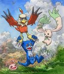 Rating: s
ID: 2178948
Date: 2020-03-13 21:05:19 -0400
Status: active
Score: 8
ambiguous_gender artmon333 avian bandai_namco beak black_claws blue_body blue_eyes claws cloud digimon digimon_(species) extended_arms feet flying foot_grab grass green_markings group hand_on_foot hanging_by_arms hanging_by_limb hawkmon koromon long_ears markings mountain nature outstretched_arms patamon pink_body plant raised_hand red_body red_eyes red_markings reptile scalie teeth terriermon toe_claws veemon waddling_head white_claws yellow_beak yellow_markings post #2178948