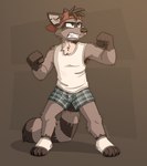 Rating: s
ID: 5633584
Date: 2025-06-10 17:50:45 -0400
Status: active
Score: 25
angry anthro backwards_baseball_cap backwards_hat baseball_cap boxers_(clothing) brown_background brown_body brown_fur brown_hair brown_nose claws clothing detailed_background facial_hair fighting_pose fist footwear fur goatee grey_boxers grey_clothing grey_eyes grey_underwear hair hat headgear headwear hi_res male mammal open_mouth plaid_boxers pose procyonid raccoon red_baseball_cap sam_(tinydeerguy) shadow shirt signature simple_background socks solo tank_top teeth_showing tinydeerguy toeless_footwear toeless_socks topwear underwear white_clothing white_footwear white_shirt white_socks white_tank_top white_topwear post #5633584